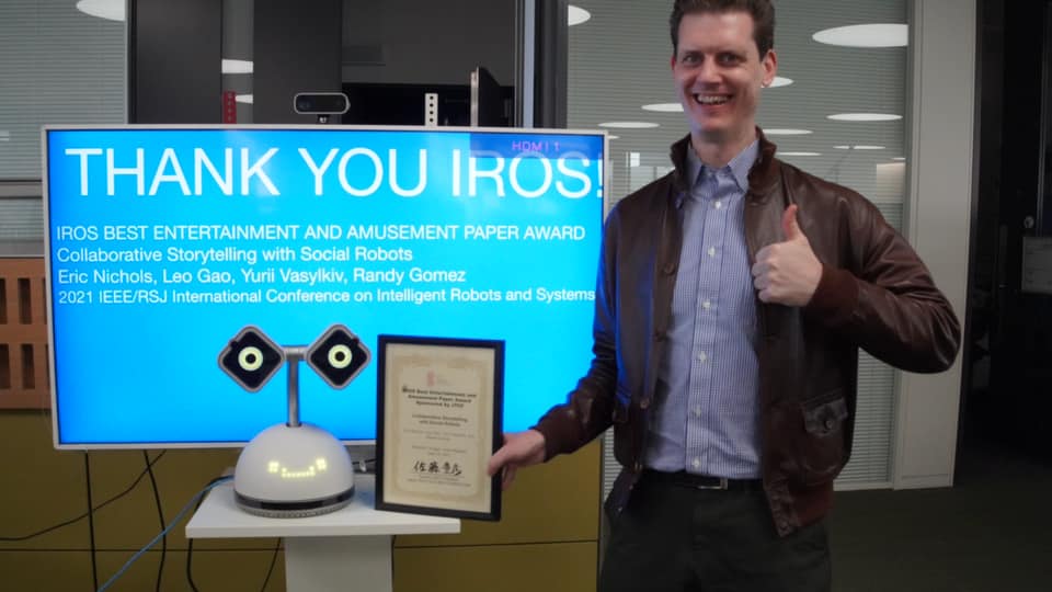 Japanese Alum with his award for best paper from the Japan Toy Culture Foundation