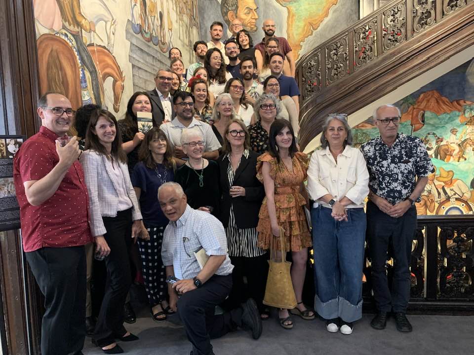 spanish program members gather on the steps of the mexican cultural institute in DC